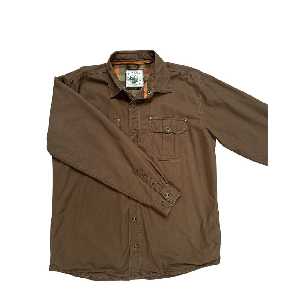 Gioberti Men's 100% Cotton Brushed and Soft Twill Shirt Jacket, Size XL - Picture 3 of 9